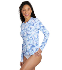 Tommy Bahama Women's Island Cays Abalone Full Zip Long Sleeve Rash Guard