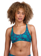 JOLYN Women's Blake Moon Flower Tie-Back Bikini Top