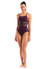 Arena Women's Mesh Equals V-Back One Piece Swimsuit