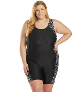 Waterpro Women's Plus Swirl Side Splice Unitard