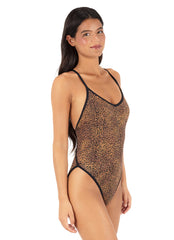 Hurley Women's Soft Spot V Neck Cheeky One Piece Swimsuit