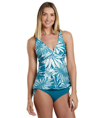 Beach House Women's Abstract Palm Willow Twist Front Tankini Top