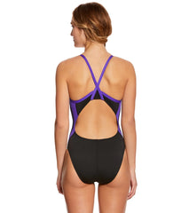 Waterpro Poly Splice Thin Strap One Piece Swimsuit