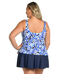 Maxine Women's Plus Size Global Groove Adjustable Tank Swim Dress