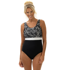 Dolfin Aquashape Women's Color Block Moderate Scoop Back One Piece Swimsuit