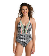 La Blanca Women's Desert Dunes Plunge One Piece Swimsuit