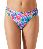 Tommy Bahama Women's Watercolor Floral Reversible Side Shirred Bikini Bottom