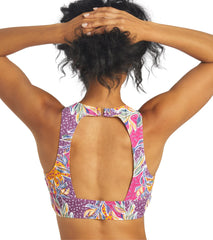 Sporti Active Floral Patchwork High Neck Crop Bikini Top