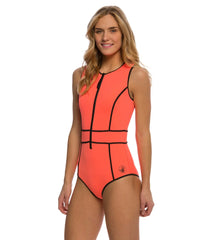 Body Glove Breathe Forecast Reminisce Front Zip One Piece Swimsuit