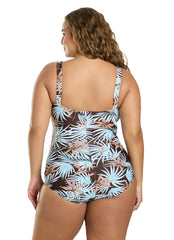 Waterpro Women's Flora Sarong V-Neck One Piece Swimsuit