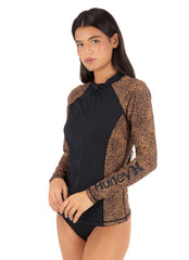 Hurley Women's Soft Spot Long Sleeve Front Zip Rash Guard