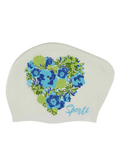 Sporti Oasis Bloom Long Hair Bun Silicone Swim Cap