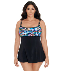 Longitude Women's Beach Craze Empire Princess Seam Swim Dress