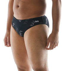 TYR Men's Cascading TYR Print Racer Brief Swimsuit