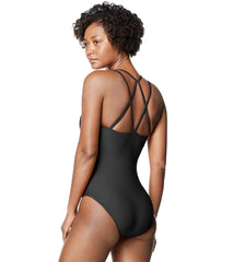 Speedo Active Women's Strappy V-Neck One Piece Swimsuit