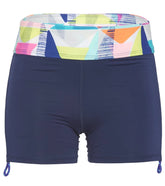 TYR Girls' Jigsaw Della Swim Boyshort (Little Kid, Big Kid)