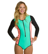 Body Glove Womens Neo What Paddle Zip One Piece Swimsuit
