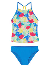 Speedo Girls' Printed High Neck Two Piece Tankini Set (Big Kid)