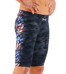 TYR Men's Venzo Camo USA Highwaist Jammer Tech Suit Swimsuit