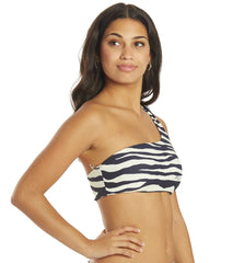 Michael Kors Women's Reversible Zebra One Shoulder Bikini Top
