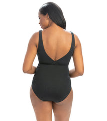 Dolfin Women's Aquashape Wildflowers V-neck Front Panel Chlorine Resiatant One Piece Swimsuit