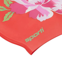Sporti Chinoiserie Floral Silicone Swim Cap