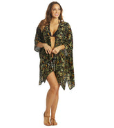 Body Glove Black & White Aubree Cover-Up Kimono