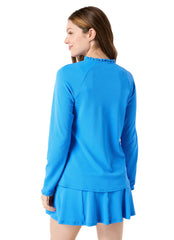 Beach House Women's Pique Solids Phoebe Long Sleeve Zip Front Rash Guard