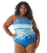 Beach House Women's Plus Size Under the Boardwalk Blair Tankini Top