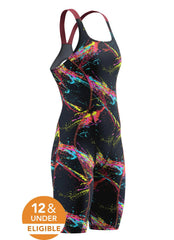 Speedo Women's Fastskin Printed Hyperspark Open Back Tech Suit Swimsuit