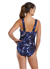 TYR Women's Print Neuron Durafast Elite Square Neck Controlfit One Piece Swimsuit