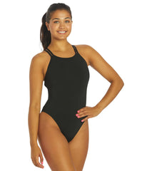 Dolfin Women's Solid Double X Back One Piece Swimsuit