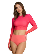 Jantzen x BloqUV Women's Flowers Of The Sun Cropped Swim Rash Guard