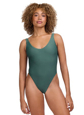 JOLYN Women's Jiro Solid Tie-Back One Piece Swimsuit