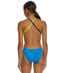 Speedo Turnz Vee 2 Color Block One Piece Swimsuit