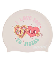 Sporti Limited Edition Pizza Love Silicone Swim Cap