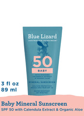 Blue Lizard Baby Mineral SPF 50 Sunscreen Lotion Tube 3 oz
