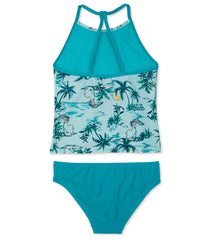 Speedo Girls' Printed High Neck Two Piece Tankini Set (Big Kid)