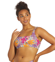 Sporti Active Floral Patchwork Scoop Back Bikini Top