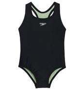 Speedo Girls' Solid Racerback One Piece Swimsuit (Little Kid, Big Kid)