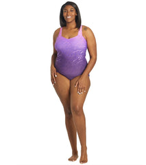 Sporti Plus Size Moderate Printed Ombre Sweetheart One Piece Swimsuit