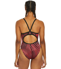 Speedo Women's Warped Wave Flyback One Piece Swimsuit