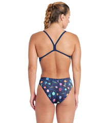 Arena Women's Drew Kibler Space Aliens Challenge Back One Piece Swimsuit