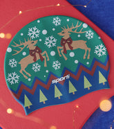 Sporti Limited Edition Granny Sweater Reindeers Silicone Swim Cap