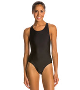 Waterpro Wide Strap Solid One Piece Swimsuit