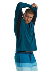 TYR Men's Solid SunDefense Long Sleeve UPF 50+ Swim Shirt