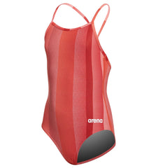 Arena Girls' Blended Stripe One Piece Swimsuit