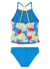 Speedo Girls' Printed High Neck Two Piece Tankini Set (Big Kid)