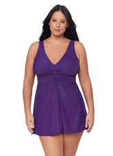 Miraclesuit Women's Plus Size Solid Must Have Marais Swim Dress
