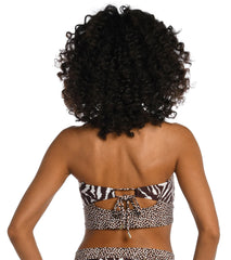 La Blanca Women's Fierce Lines Bandeau Midkini Bikini Top
